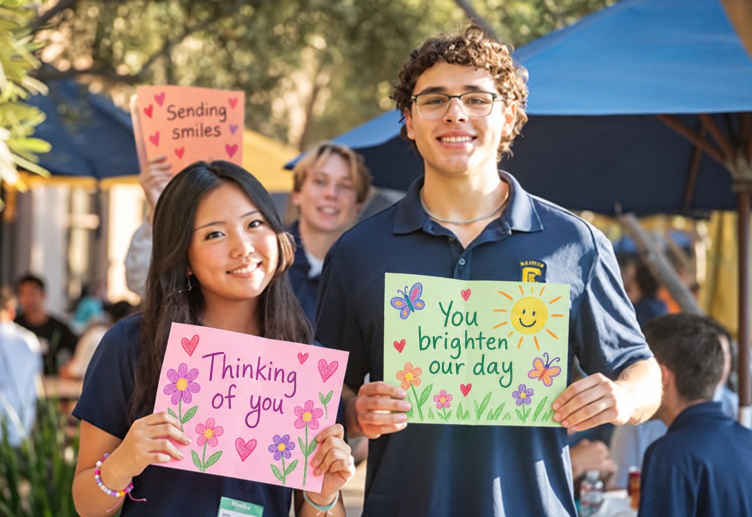 Participants sharing messages of encouragement